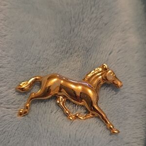 Gold Horse Brooch